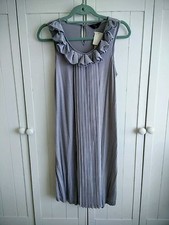 M2B Grey Pleated Ruffle Maternity Dress 12 Wedding / Party