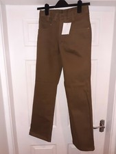Mens German Polizei Police Brown Uniform Jean Trousers 26" Waist Surplus