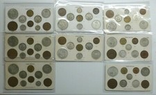 George VI Coin Year Type Sets On Card 1938-1946 includes Silver Coins: See Menu