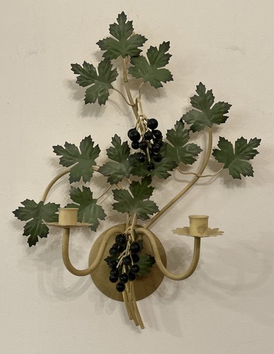 Vintage tole metal grape - vintage,