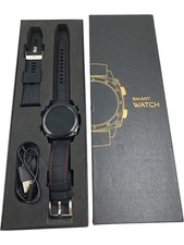 Cubot Smart Watch Touchscreen Heart Rate Black Case Red Band T2080 HY15