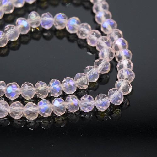 Faceted rondelle crystal glass - crystal,