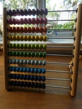 IKEA Large Kids Wooden Bright Colours Abacus 100 Beads