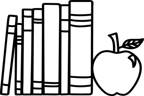 Books and apple back school - and, to