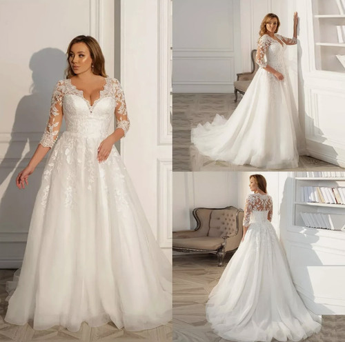 Plus size wedding dresses half - wedding,