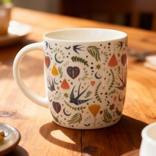 Whimsical Folk Art Ceramic Mug