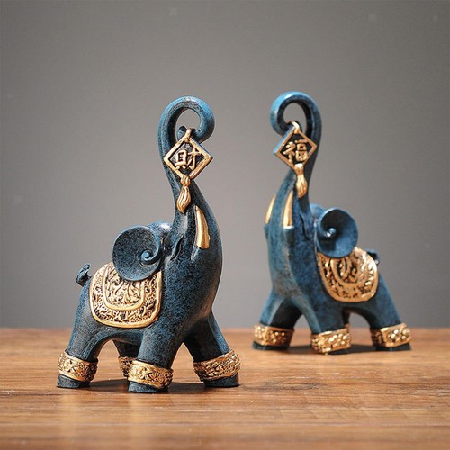 2pcs couple elephant statues - couple,