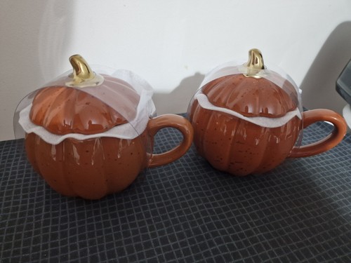 Pumpkin mugs with lid - mugs, set