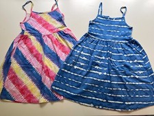 2 x F&F Girls Summer Dresses - Tie Dye Effect, Age 8-9 Years