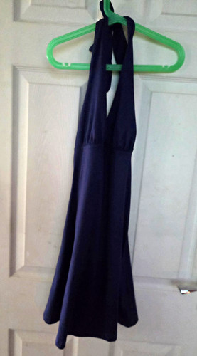 Womens navy halter - womens, neck