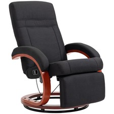 HOMCOM Manual Recliner Swivel Chair with Footrest Black, Refurbished