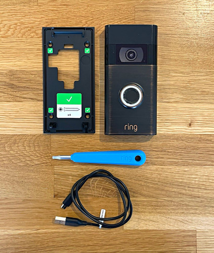 Ring video doorbell black - ring,