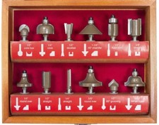NEW 12PC 1/4" Professional Shank TCT Tipped Router Bit Set With Wooden Case 