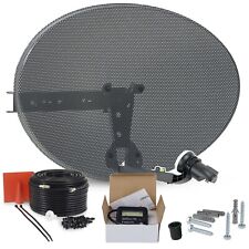 Zone 1 60cm Satellite Dish & Single Lnb + 10m Black RG6 Coax Cable & Sat Finder