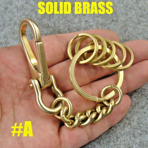 Brass key chain ring - key,