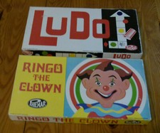 Vintage Childrens Parlour Games: LUDO and Ringo the Clown : Philmar :Family FUN