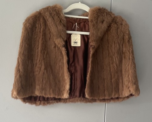Vintage brown fur capelet - vintage,