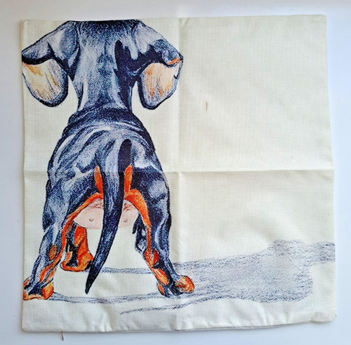Dachshund linen cushion - dachshund,