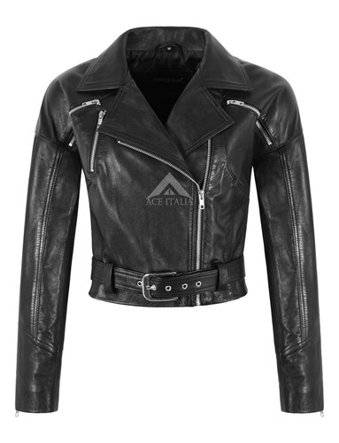 Ladies cropped leather - ladies, 80's