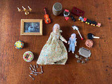 Dolls House Miniatures Furniture People Decorative Items c 1970 Rare Collectible