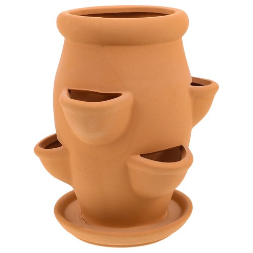Terracotta strawberry pot - terracotta,