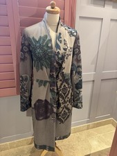 ETRO GREY PATTERNED WOOL COAT