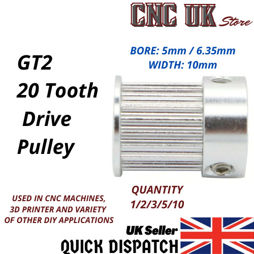 Gt2 drive pulley 20t - pulley, bore