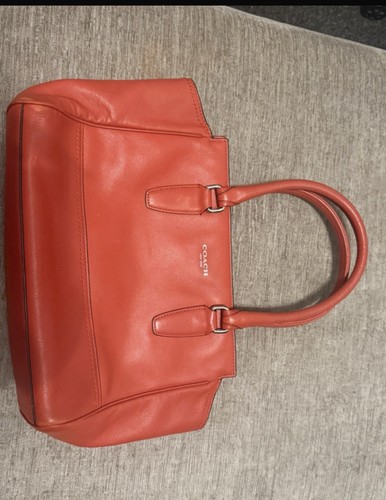Coach red leather satchel - red,