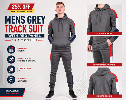 Mens grey jogging suit - mens,