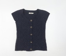 Sophie Chadwick Women's Blue Cardigan Size 8, Cable-Knit
