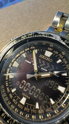 Mens 2toned seiko flightmaster - seiko,