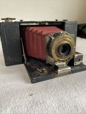 Antique Kodak Brownie No 2 Folding Camera Red Bellows 