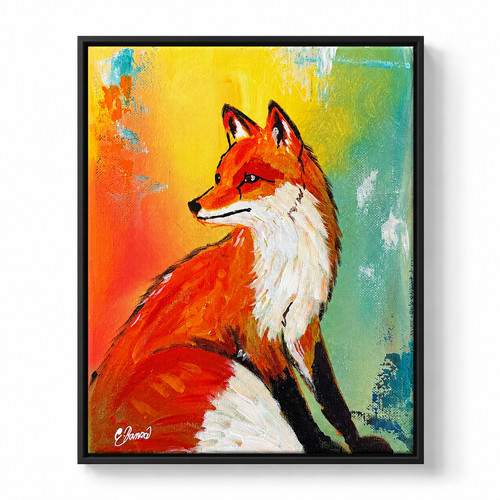 Original fox acrylic painting - original,