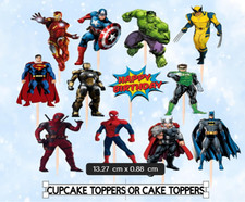 12 X SUPER HEROS cupcake toppers | birthday party decoration | cake decoration