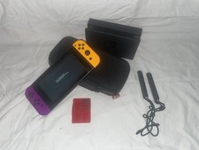 Nintendo Switch Console Bundle (Yellow & Purple Joy‑Cons) + Dock, Case & Pokémon