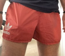 Adidas SHINY SATIN Graphic MRC  Club '70s Retro 3" Shorts Mens XL USED UNLINED