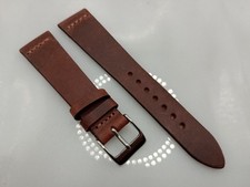 New 20mm Geckota Handmade Soft Genuine Leather Premium Watch Strap Brown 6A764