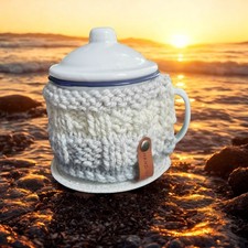 Enamel Mug with Hand Knitted