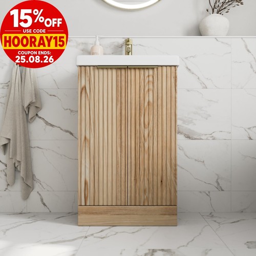 Fluted 500mm bathroom vanity - 500mm,