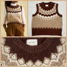 Joules Wool Knit Fair Isle Tank Top Lowry Vest 8 10 £55 Xmas Jumper Land Girl