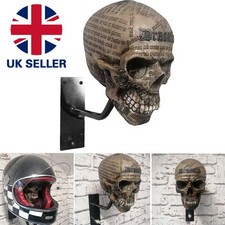 Motorcycle Helmet Wall Mount Rack Skull Display Stand Hat Holder Motorbike UK