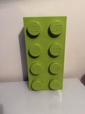 Genuine Large Lego 4×2 Brick 8 Stud Lime Green Storage Box Container Stackable