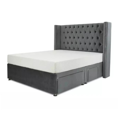Chesterfield winged divan bed - chesterfield,