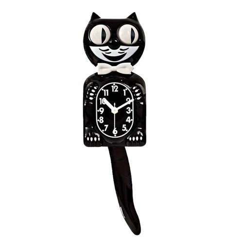 Classic black cat - cat, clock