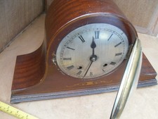 VINTAGE EMPIRE MANTEL CLOCK BRASS MOVEMENT WITH CHIME NICE CASE