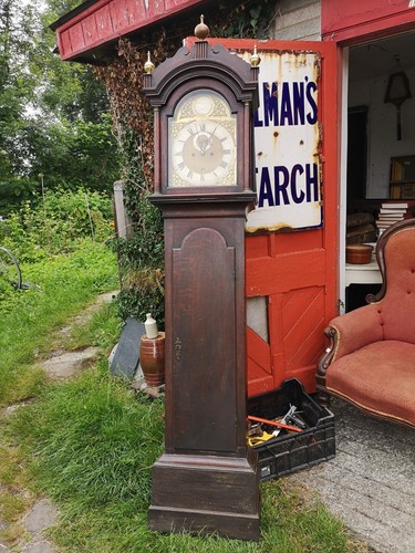 Longcase clock oak - clock.,
