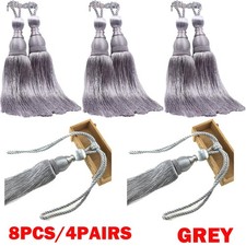 8Pcs/4pairs Large Grey Curtain