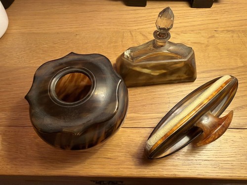 Vintage art deco vanity set - vanity,
