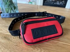 BNWOT Gorgeous DKNY Red & Black BELT BUM BAG Crossbody Bag SIZE XL Fit 16-18