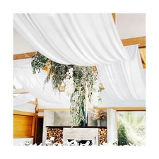 8 Panels White Ceiling Drapes